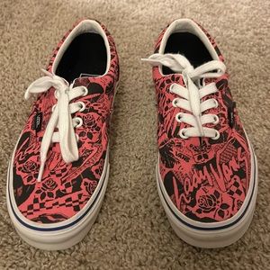 Pink and Black Lace Up Vans